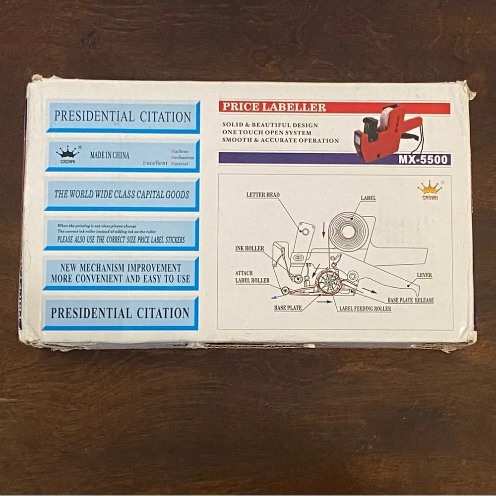 MX-5500 8 Digits Price Tag Gun Labeler Labeller (Includes Labels/Ink 1st Run)